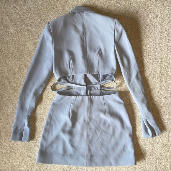Lovers and friends belted cutout blazer dress light blue in small - Picture 2 of 6
